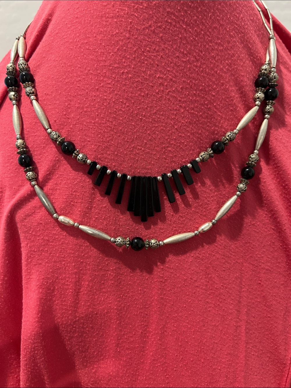 Classic Double Hematite piano key  - Women Jewelry